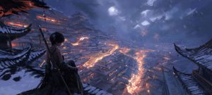 万家灯火不夜城4K壁纸 古风武侠雪夜盛景电脑桌面壁纸 - 博客侠