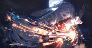 祭典兔耳少女2K壁纸 月下仙女棒和风动漫电脑桌面壁纸 - 博客侠